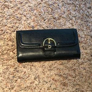 Black Coach trifold wallet
